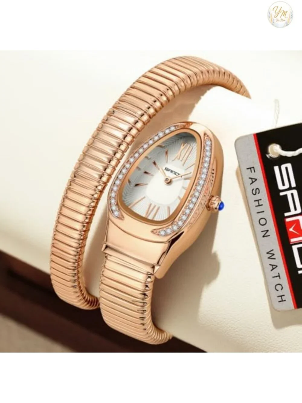 Elegant Snake Bracelet Watch for Women, Wrap Around Quartz Bangle Wristwatch